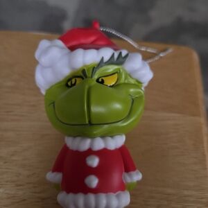 Grinch Holiday Ornament with Santa Hat